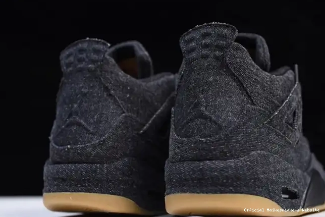 Official Maikesneakers Air x 4 Levi's Jordan AO2571-001 'black' 0605